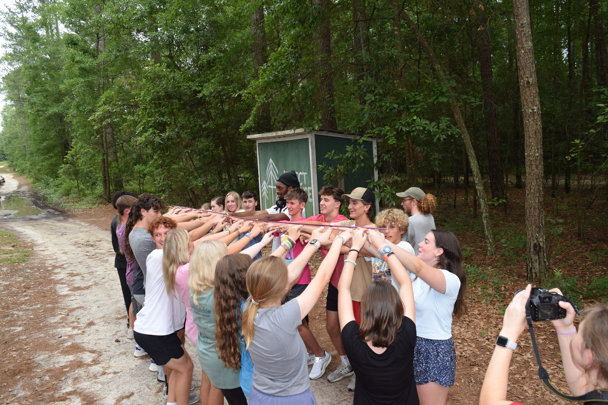 Campers doing an activity